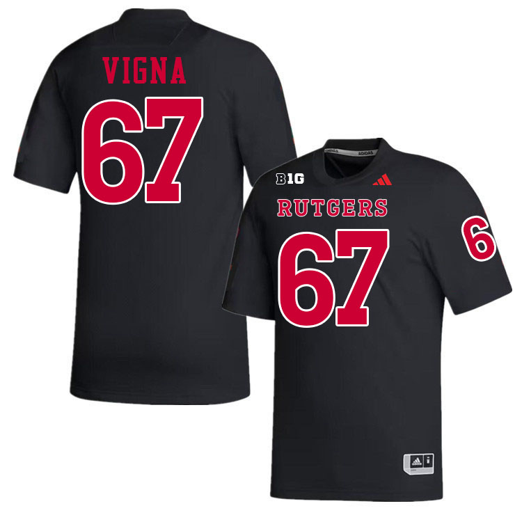 Rutgers Scarlet Knights #67 Chris Vigna College Football Jerseys Stitched-Black